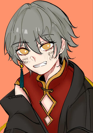 rough color / bust up